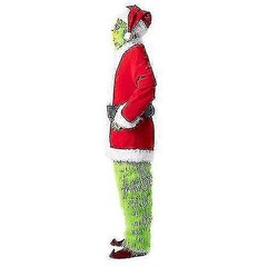 7kpl The Grinch Costume Christmas Cosplay Aikuisten joulupukin pukuasut + maski A hinta ja tiedot | Naamiaisasut | hobbyhall.fi