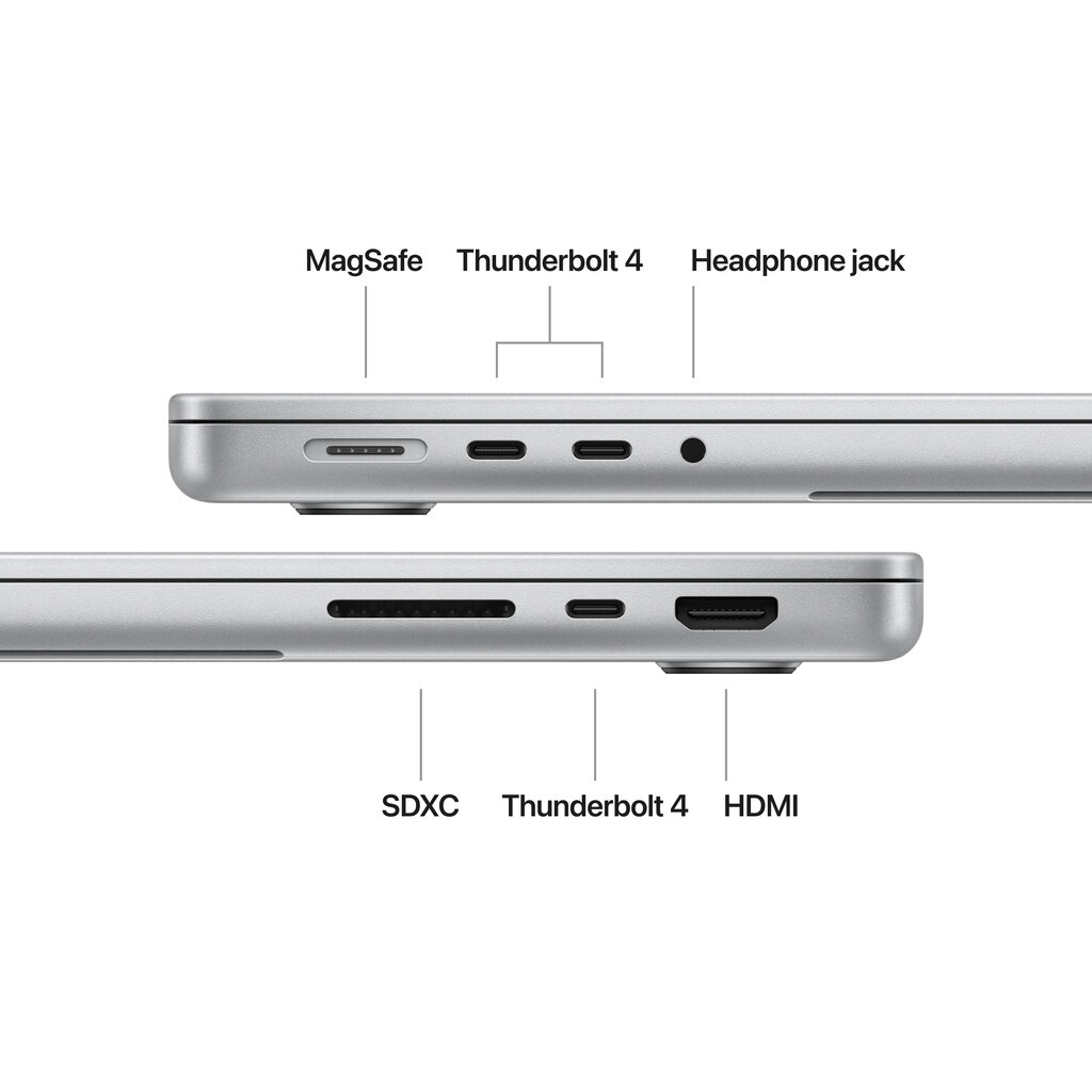 MacBook Pro 14" Apple M4 10C CPU, 10C GPU/16GB/1TB GB SSD/Silver/RUS MW2X3RU/A hinta ja tiedot | Kannettavat tietokoneet | hobbyhall.fi