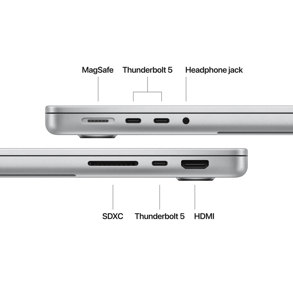 MacBook Pro 14" Apple M4 Max 14C CPU, 32C GPU/36GB/1TB SSD/Silver/INT MX2G3ZE/A hinta ja tiedot | Kannettavat tietokoneet | hobbyhall.fi