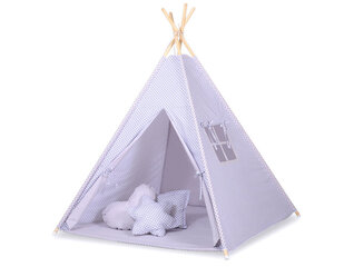 Tipi-teltta lapsille matolla Bobono, harmaa hinta ja tiedot | Lasten leikkimökit ja -teltat | hobbyhall.fi