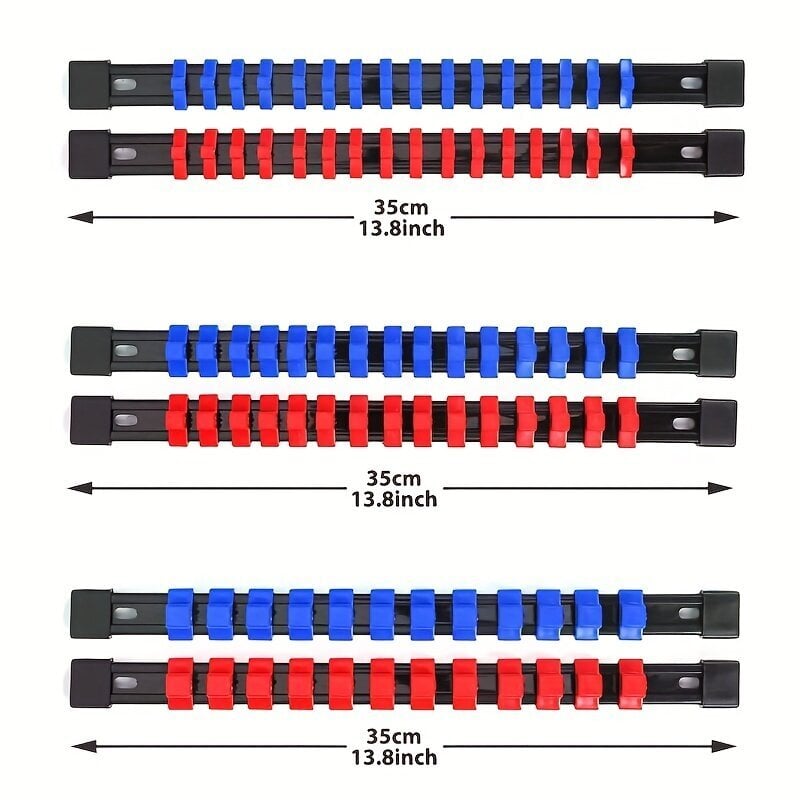 6kpl ABS pistorasiateline, 1/4, 3/8, 1/2, korkealaatuiset pistorasiapidikkeet sininen &amp; punainen hinta ja tiedot | Kytkimet ja pistorasiat | hobbyhall.fi