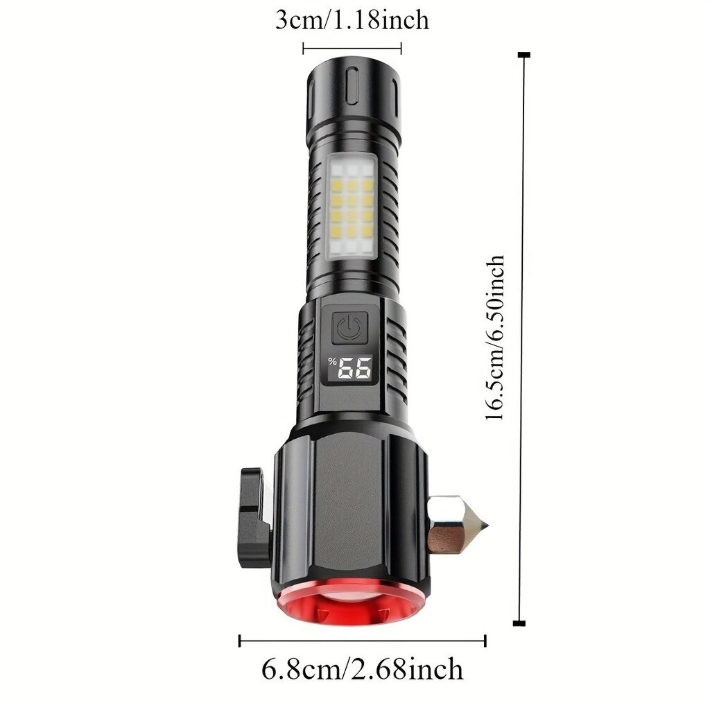 Taktinen Käsivalaisin Turvavyöleikkurilla ja Ikkunanmurtajalla hinta ja tiedot | Retkilamput | hobbyhall.fi