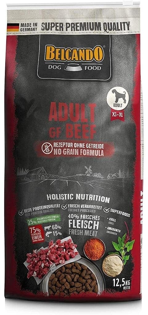 Belcando Adult GF Beef aikuisille koirille, naudanlihalla 12,5 kg hinta ja tiedot | Koiran kuivaruoka | hobbyhall.fi