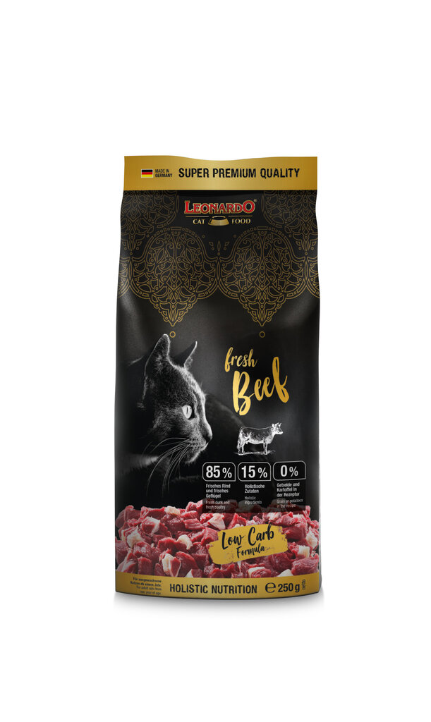 Leonardo Fresh Beef & Poultry kissoille, naudan ja siipikarjan kanssa 250 g hinta ja tiedot | Kissan kuivaruoka | hobbyhall.fi