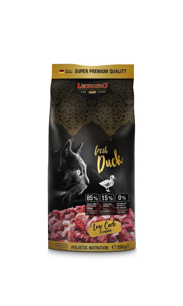 Leonardo Fresh Duck & Poultry kissoille, ankan ja siipikarjan kanssa 250 g hinta ja tiedot | Kissan kuivaruoka | hobbyhall.fi