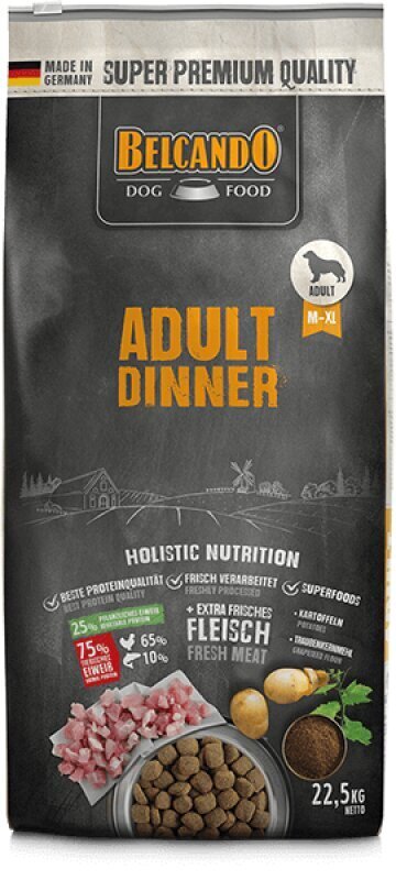 Belcando Adult Dinner keskikokoisille ja suurille koirille, joiden normaali aktiivisuus on 22,5 kg hinta ja tiedot | Koiran kuivaruoka | hobbyhall.fi