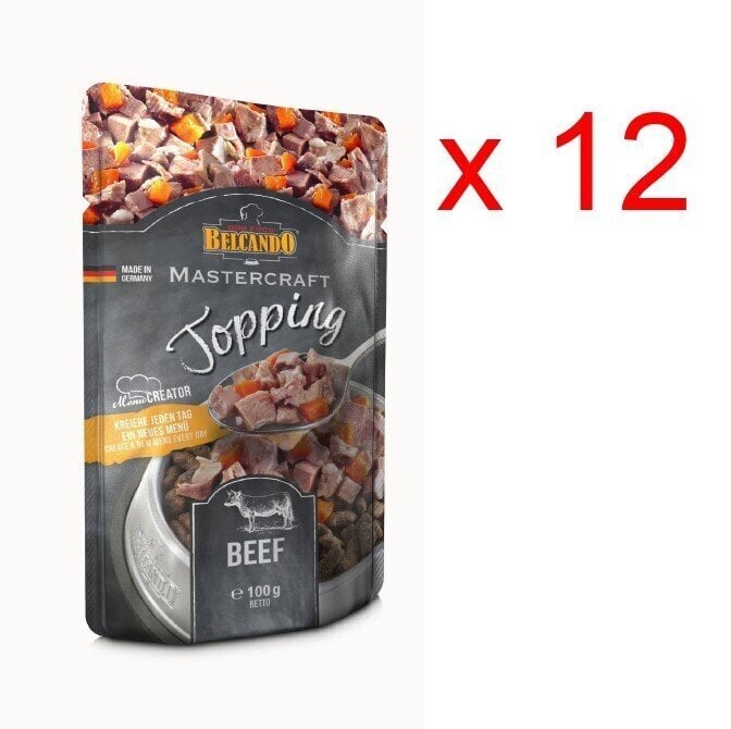 Naudanlihasäilykkeet koirille, Belcando Mastercraft Topping Beef, 100 g x 12 kpl. hinta ja tiedot | Koiran märkäruoka | hobbyhall.fi