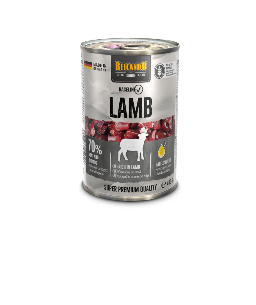 Belcando Baseline with Lamb täysruokaa karitsalla, 400 g x 6 kpl. hinta ja tiedot | Koiran märkäruoka | hobbyhall.fi