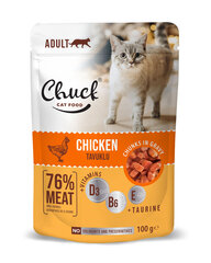 Säilykkeet aikuisille kissoille, kanan kanssa Chuck Pouch Adult with Chicken, 100 g x 24 kpl hinta ja tiedot | Kissanruoka | hobbyhall.fi