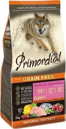 Primordial Grain Free Puppy kaikkien rotujen pennuille lohen ja siipikarjan kanssa 12 kg hinta ja tiedot | Koiran kuivaruoka | hobbyhall.fi