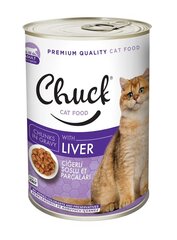 Chuck Chunks Adult Cat Liver -säilyke kissoille, joilla on maksa, 400 g x 10 kpl. hinta ja tiedot | Kissanruoka | hobbyhall.fi