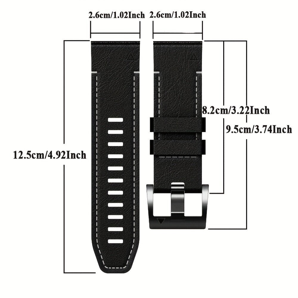 '22/26mm Premium Pikalukitus Älykello Hihnat Ulko-GPS-Kelloihin - Silikoni &amp; Synteettinen Nahka' hinta ja tiedot | Älykellot | hobbyhall.fi