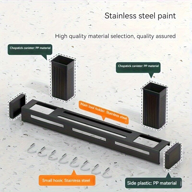 Tilaa Säästävä 50.01cm Keittiöjärjestäjä - Seinälle Kiinnitettävä, Ilman Porausta Veitsi &amp; Syömäpuikot Teline Ruostumattomasta Teräksestä hinta ja tiedot | Keittiövälineet | hobbyhall.fi