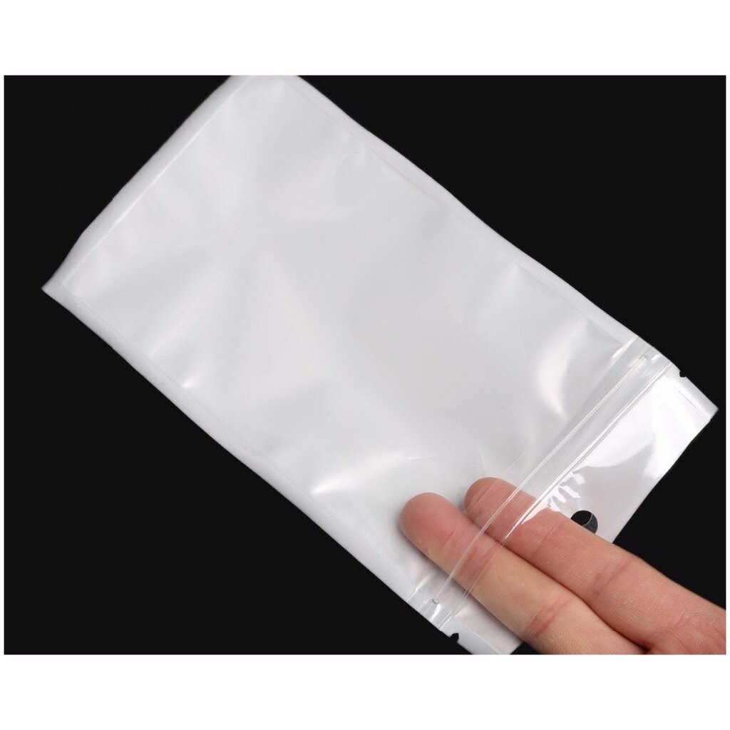 13 x 21 cm ZIP-LOCK/MINIGRIP laukut - valkoinen selkä ja ripustusreikä, pakkaus 100 kpl. hinta ja tiedot | Lahjapaketointi | hobbyhall.fi