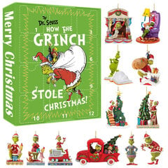 Joulun adventtikalenteri Grinch Pandent 12 kpl. 30 x 22 cm hinta ja tiedot | Kalenterit ja muistikirjat | hobbyhall.fi