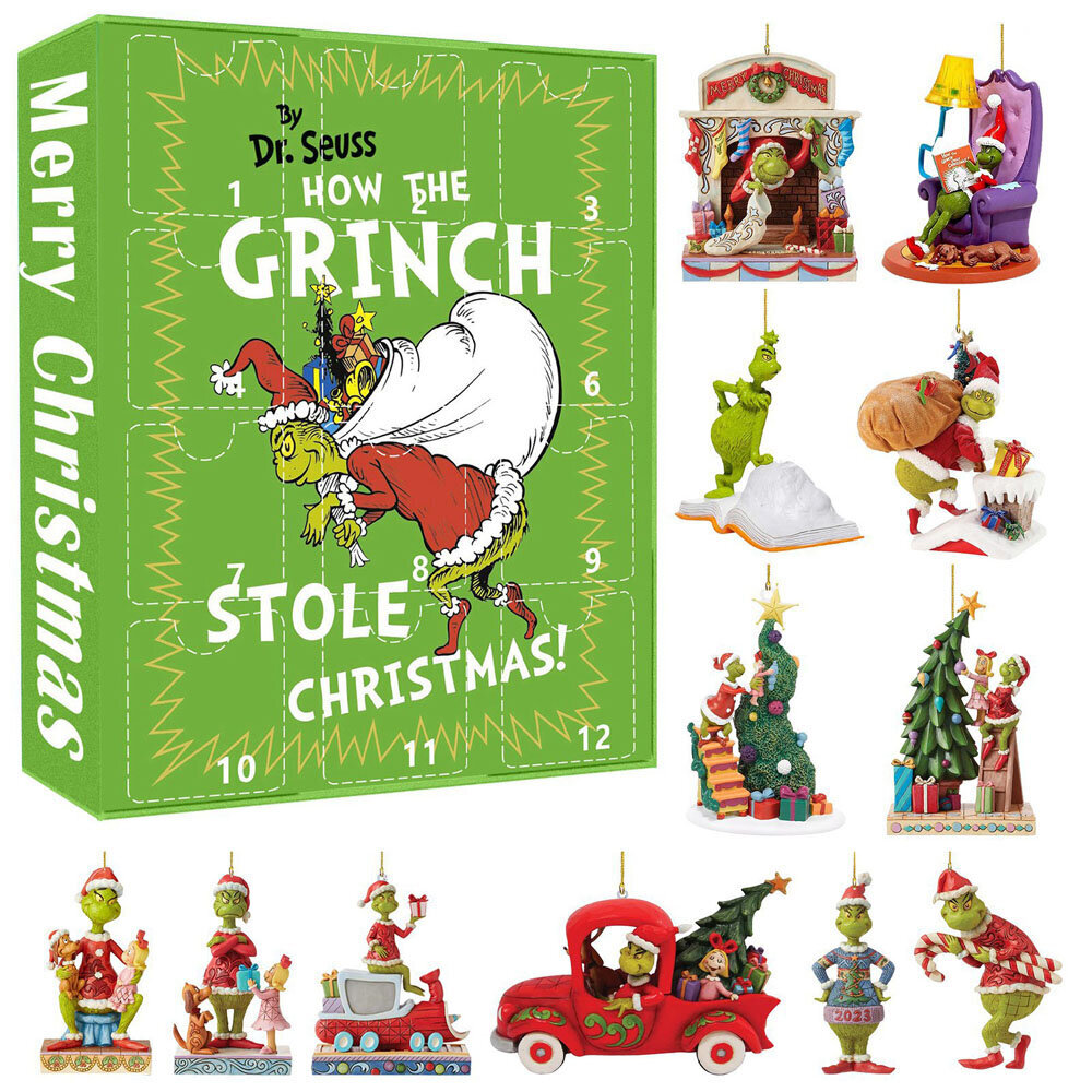 Joulun adventtikalenteri Grinch Pandent 12 kpl. 30 x 22 cm hinta ja tiedot | Kalenterit ja muistikirjat | hobbyhall.fi