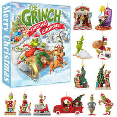 Joulun adventtikalenteri Grinch Pandent 12 kpl. 30 x 22 cm hinta ja tiedot | Kalenterit ja muistikirjat | hobbyhall.fi