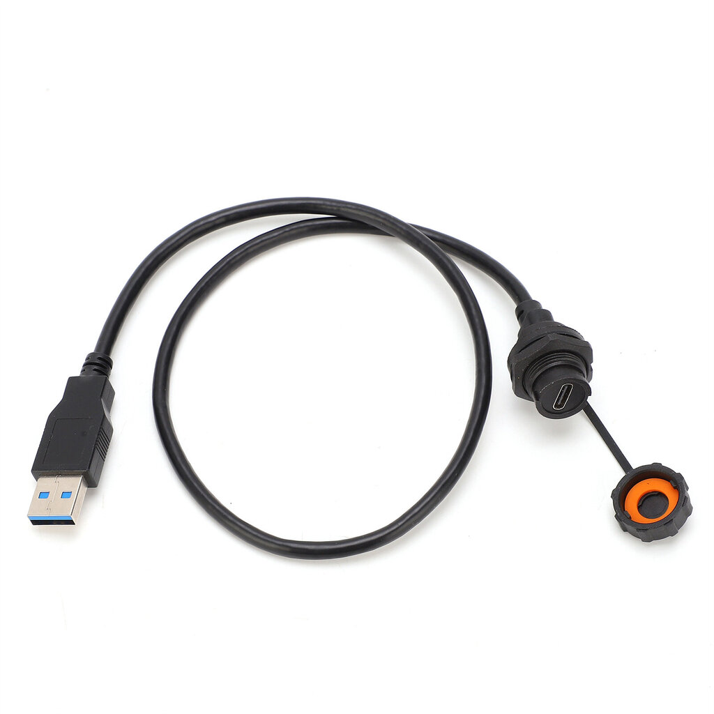 Vesitiivis USB-liitin IP68 TYPEC naaras USB3.0 uros kaapeliliitännällä E10TPCBFF/U3AM (0,3 metriä) hinta ja tiedot | Muuntimet ja invertterit | hobbyhall.fi