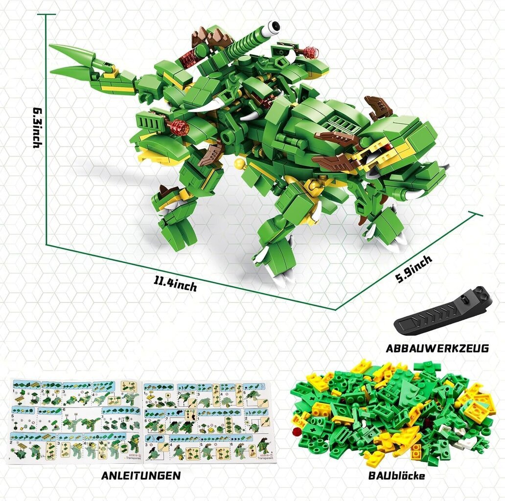 InnoGear Dinosaur -rakennussetti, 12 in 1 hinta ja tiedot | LEGOT ja rakennuslelut | hobbyhall.fi