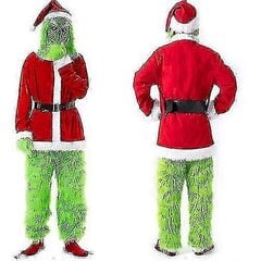 The Grinch Costume Christmas Cosplay Adult Santa Costume Outfits Set + Mask Bt hinta ja tiedot | Naamiaisasut | hobbyhall.fi