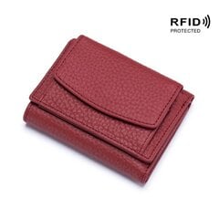 Mini nahkainen RFID-esto kolminkertainen lompakko (Claret) hinta ja tiedot | Miesten lompakot | hobbyhall.fi