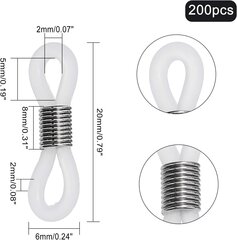 200 kpl Silmälasien ketjunpäät Elastiset silikonipäät Liittimet Liukumista estävät Päät Kiinnitin Liittimen pidike silmälasipidikkeeseen Kaulakoru ketjuhihna 20x6x2mm hinta ja tiedot | Miesten korut | hobbyhall.fi