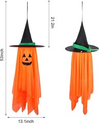 Halloween-koristeet kotiin, 2 pakkauksen esiasennetut oranssit kurpitsat Wizard-hattu ulkona syksyllä, riippuvat kurpitsakoristeet maalaistalon kuistilla hinta ja tiedot | Koristeet ja tarrat | hobbyhall.fi