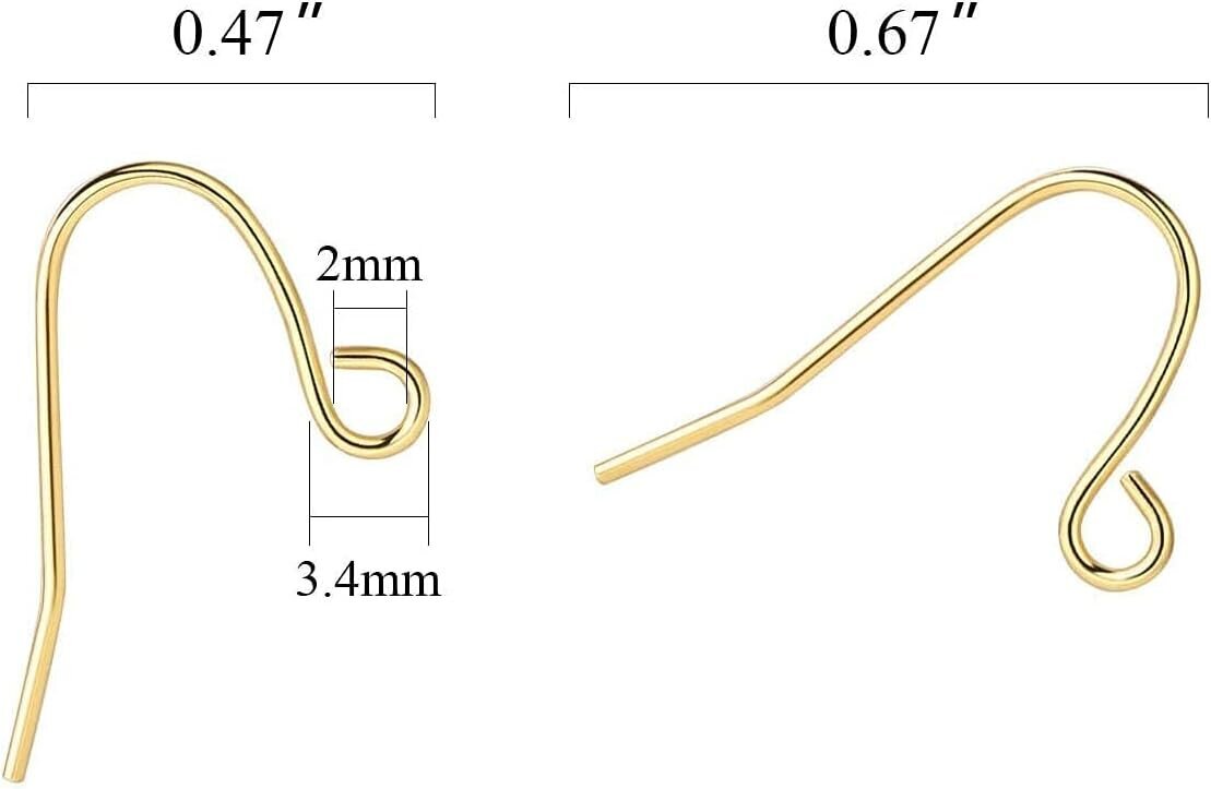 Kultaiset korvakorukoukut 200 kpl 14 K kullatut korvakorukoukut koruille hypoallergeenisten kultaisten korvakorujen havaintoihin korujen valmistukseen Bulk Pack Yellow Go hinta ja tiedot | Miesten korut | hobbyhall.fi