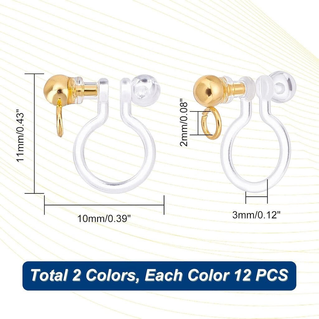 24 kpl Läpinäkyvä U-tyypin korvakoru löydökset metalliseos Näkymätön klipsi korvakorussa Conver Lävistämättömät korvakorut Kivuttomat allergiavapaat hartsikorvakorukomponentit f hinta ja tiedot | Miesten korut | hobbyhall.fi