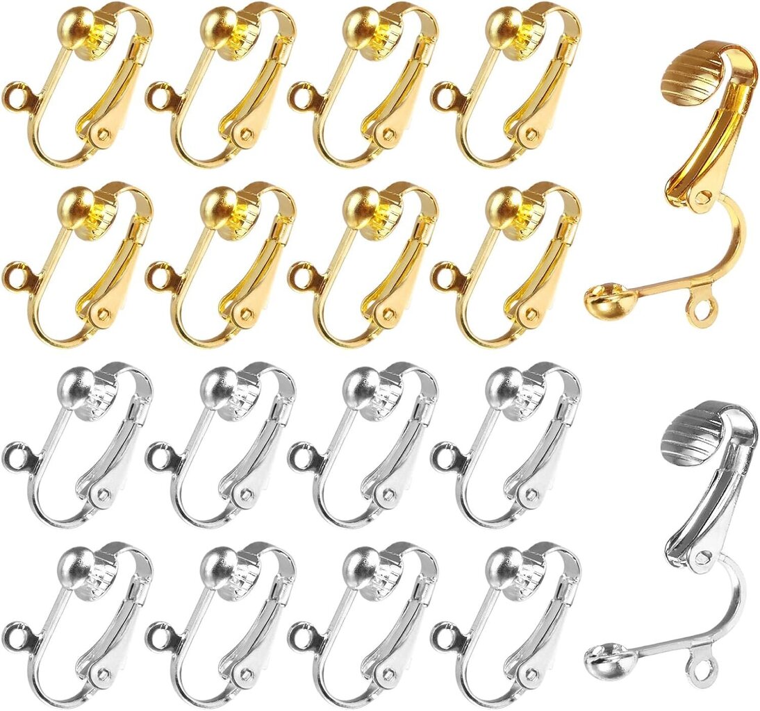 40 kpl Clip on Earring Conver Easy Open Loopilla, Granmp Clip Korvakoru Löydökset korujen valmistukseen Clip on korvakorut käsityötä varten, hopea kultaa, kultaa, hopeaa hinta ja tiedot | Miesten korut | hobbyhall.fi