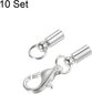 10 kpl johdon päätykorkki 2,5 mm ID Lobster Claw Clasp päätykappaleet tee-se-itse-rannekoruille kaulakoruille, platina platina 2,5 mm hinta ja tiedot | Miesten korut | hobbyhall.fi