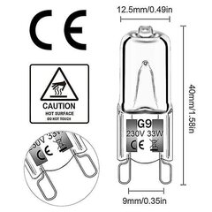 12 kpl G9 halogeenipolttimot 33W 230V 2800K lämmin valkoinen 380lm kirkas kapseli halogeenipolttimot himmennettävissä ei salamaa Ei välkkymistä hinta ja tiedot | Tuuletinvalaisimet | hobbyhall.fi