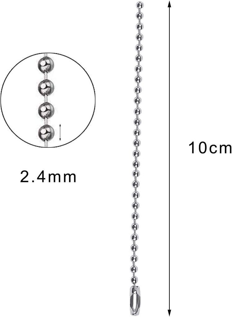 20 kpl pallohelmiketjuja, ruostumattomasta teräksestä pidennetyt palloketjut metallihelmiliitin, avaimenperän merkinnät joulukoristeisiin korujen etsiminen hinta ja tiedot | Joulukoristeet | hobbyhall.fi