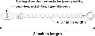 kpl kaulakorun jatke, 925 sterlinghopea jatke koruille kaulakoru rannekoru nilkkakorun jatkeet naisille korujen valmistusketjut 2 tuumaa, hopea 3 hinta ja tiedot | Miesten korut | hobbyhall.fi