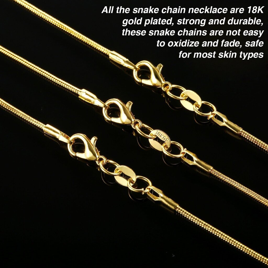 24 Pack Gold Snake Chain kaulakoru ketjut hummeri soljet Lahjat tee itse korujen valmistukseen, 1,2 mm kultaa 18 tuumaa hinta ja tiedot | Miesten korut | hobbyhall.fi