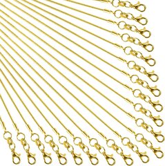 24 Pack Gold Snake Chain kaulakoru ketjut hummeri soljet Lahjat tee itse korujen valmistukseen, 1,2 mm kultaa 18 tuumaa hinta ja tiedot | Miesten korut | hobbyhall.fi