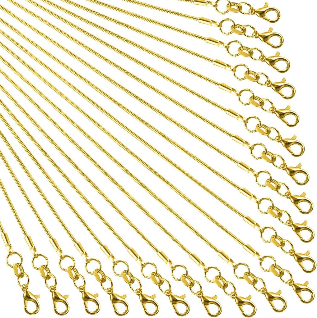 24 Pack Gold Snake Chain kaulakoru ketjut hummeri soljet Lahjat tee itse korujen valmistukseen, 1,2 mm kultaa 18 tuumaa hinta ja tiedot | Miesten korut | hobbyhall.fi