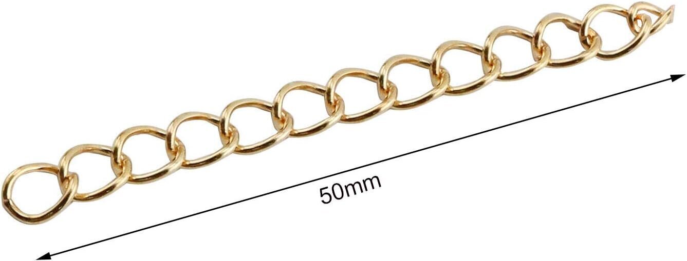 Tail Extender Ketju 100 KPL Kultainen 50 x 4mm Ketju Jatke Hanat Tee-se-itse korujen tekemiseen kultaisia hinta ja tiedot | Miesten korut | hobbyhall.fi