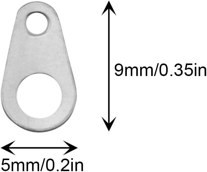 100 kpl 5x9mm ruostumattomasta teräksestä valmistetut ketjun kielekkeet ketjun päätyliuskat havainnot korujen valmistukseen 5x9mm hinta ja tiedot | Miesten korut | hobbyhall.fi