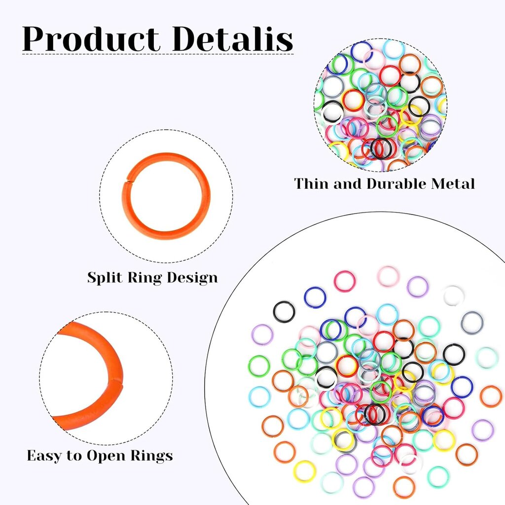 160 kpl värillisiä hyppyrenkaita, värikkäät rautaiset avoimet hyppyrenkaat 10 mm O rengasliittimet korut tee-se-itse löydöt avaimenperälle kaulakoru rannekoru korvakoru riipus Be hinta ja tiedot | Miesten korut | hobbyhall.fi