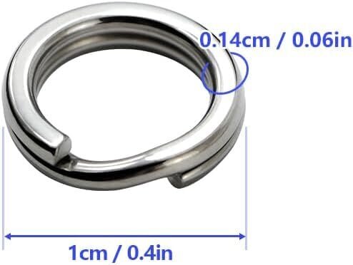 Pieni avaimenperäsormus 20 kpl metallisia halkaistuja sormuksia 304 ruostumattomasta teräksestä valmistettuja litteitä sormuksia avaimien järjestämiseen/korujen tekemiseen (10 mm) 10 mm hinta ja tiedot | Miesten korut | hobbyhall.fi