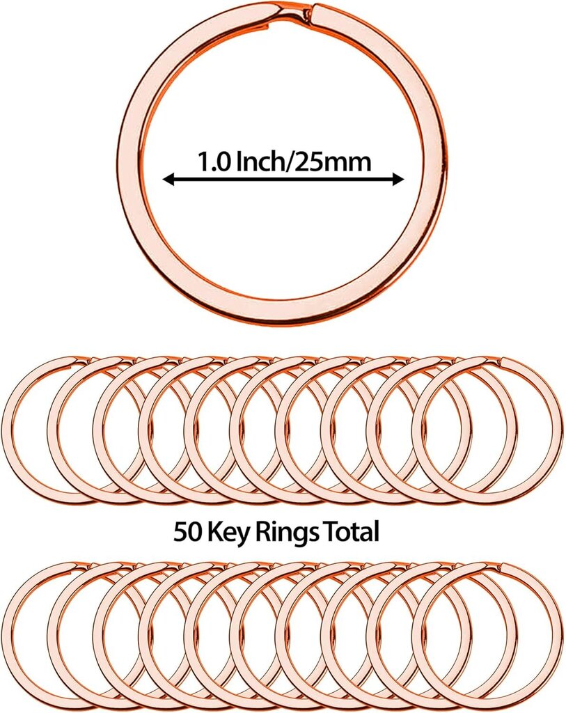 metalliset avaimenperät avaimenperille - Flat Rose Gold avaimenperärenkaat askarteluun - 50 halkaistua avaimenperäsetti Bulkki avaimenperät auton avaimille Koti avaimenperät Fla hinta ja tiedot | Miesten korut | hobbyhall.fi