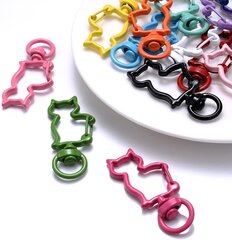 25 kpl Metal Cat Design Spring Snap Avaimenperä Clip Seos Monivärinen Metalli Kääntyvät Hakaset Kääntyvä Lanyard Snap Koukku Värikäs Avaimenperä Hummeri Hakaset DIY Je hinta ja tiedot | Miesten korut | hobbyhall.fi