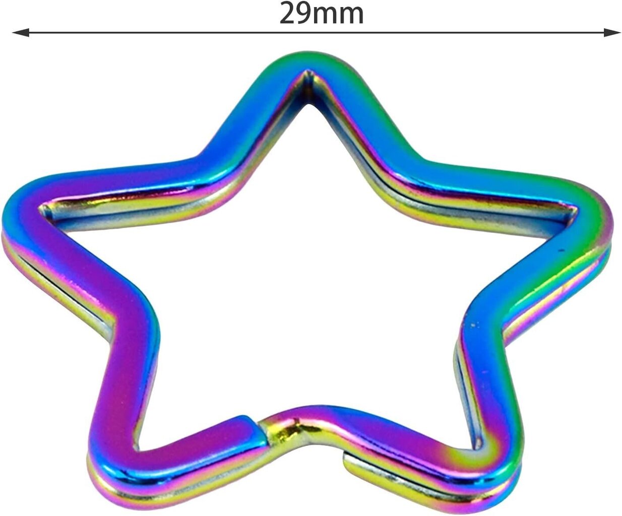 10 kpl avaimenperät renkaat, tähden muotoiset sateenkaaren avaimenperät jaetut renkaat 29 mm avaimenperälle kukkaro käsilaukku korujen valmistus hinta ja tiedot | Miesten korut | hobbyhall.fi