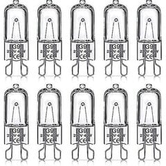 G9 halogeenipolttimot 40w, välkkymätön, himmennettävä, 600lm, 2800k, G9 kapselilamppu, 10 kpl hinta ja tiedot | Tuuletinvalaisimet | hobbyhall.fi