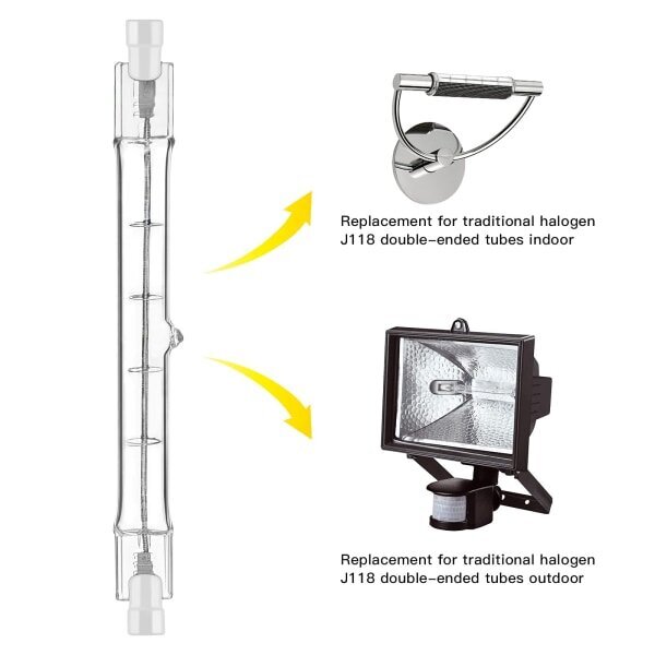 5 kpl R7s Halogeenilamput 118mm, 1000w 230v, R7s Halogeenilampputolpat 118mm, R7s Halogeenilamput Säädettävät Halogeenilampputolpat hinta ja tiedot | Tuuletinvalaisimet | hobbyhall.fi