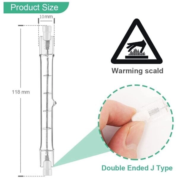 5 kpl R7s Halogeenilamput 118mm, 1000w 230v, R7s Halogeenilampputolpat 118mm, R7s Halogeenilamput Säädettävät Halogeenilampputolpat hinta ja tiedot | Tuuletinvalaisimet | hobbyhall.fi