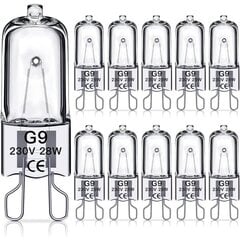 G9 halogeenilamput 28W, 230V, 10 kpl 28W hinta ja tiedot | Tuuletinvalaisimet | hobbyhall.fi