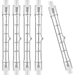 5-pakkaus R7s halogeenilamput 118 mm 400 W 230 V, R7s halogeenitanko 118 mm, himmennettävä R7s halogeenilamppu halogeenitankolamppu [JKW] hinta ja tiedot | Tuuletinvalaisimet | hobbyhall.fi