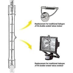 5-pakkaus R7s halogeenilamput 118 mm 400 W 230 V, R7s halogeenitanko 118 mm, himmennettävä R7s halogeenilamppu halogeenitankolamppu [JKW] hinta ja tiedot | Tuuletinvalaisimet | hobbyhall.fi